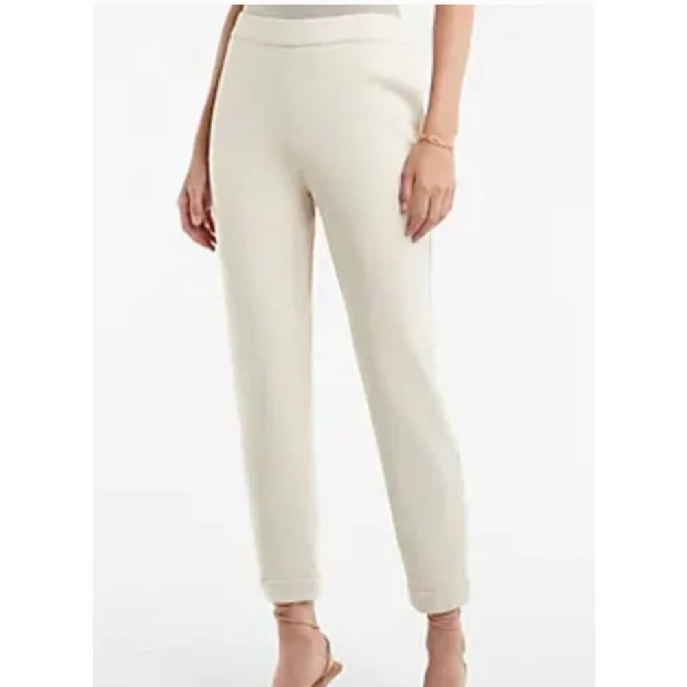Express Womens Medium M Cream SuperSoft Double Knit Jogger Sandshell Ankle Pant - Picture 12 of 12